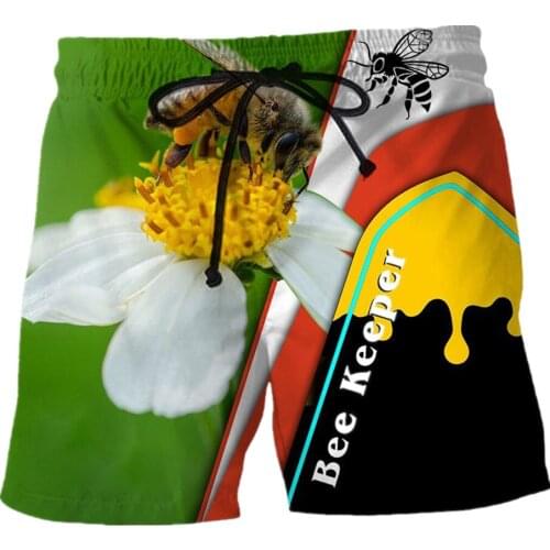 New Fashion Shorts Hardworking Bee 3D Printed Beach Pants Unisex Street Casual Sports Shorts N001