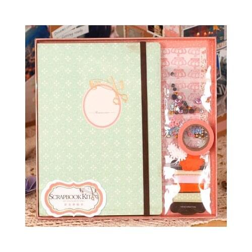 New DIY Scrapbook Albums Suit Childrens Girl Photo Albums Kit Sticker Wedding Ribbon Paper Scrapbooking Lover Photo Albums Set