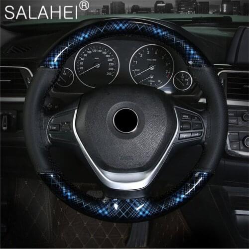 38cm Universal Anti-slip Car Steering Wheel Cover Braid Needles Crystal Babaoge Steering Wheel Cover Auto Steering Wheel Covers