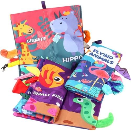 Baby Cloth Books For Montessori Toys 0 12 Months For Toddlers 1 Year Old Education Toys For Animal Memories Touch Feel Tail Book