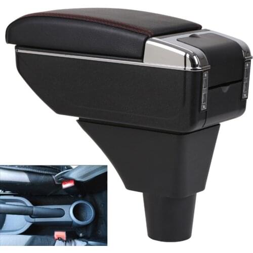 For Mitsubishi Colt Armrest box central Store content box with cup holder ashtray with USB interface