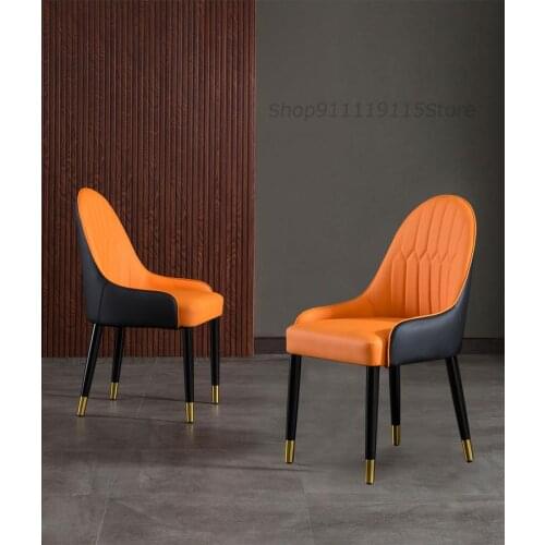 Nordic Light Luxury Solid Wood Dining Table Chair Modern Simple Home Armchair Net Red Desk Chair Stool Hotel Negotiation Chair