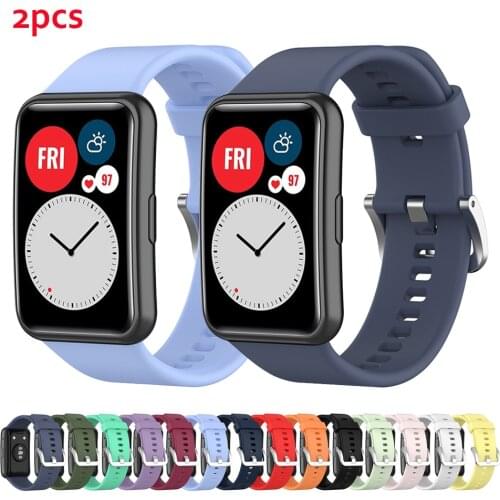2 Piece Silicone Band for HUAWEI WATCH Fit Sport Strap Watchband Correa Replacement Bracelet Pulseira Dropshipping Wholesale