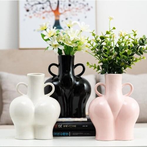 Nordic Creative Ceramic Body Art Vase Decoration Balcony Living Room Hydroponic Flower Pot Home Decorat Ornaments