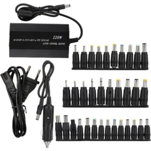 Universal 120W 34 Tips Car Home Charger Power Supply Adapter for Laptop Notebook