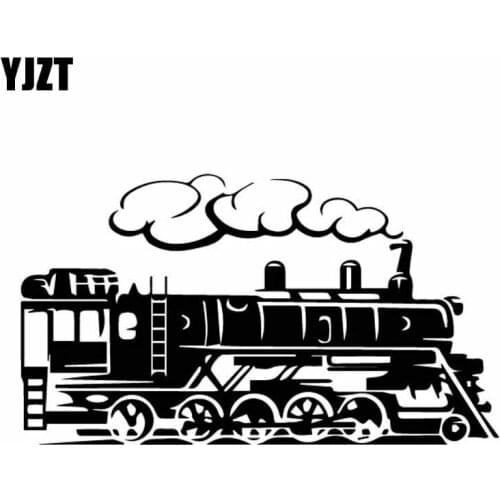 YJZT 16.8CM*9.5CM Beautiful Train Railway With Thick Smoke Vinly Decal Artist Decor Car Sticker Lovely Black/Silver C27-0948