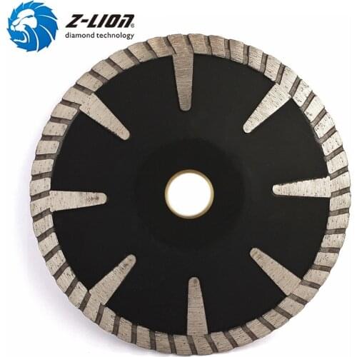 Z-LION 5 Inch Concave Curved Diamond Cutting Disc Turbo Rim Saw Blade For Granite Marble Stone Arbor 22.23 Or 16mm Turbo Wheel