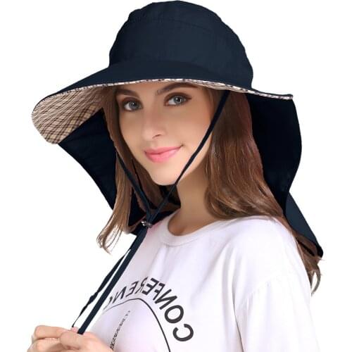 Outfly With Neck Guard Sun Hat Ladies Summer Ultraviolet Hats For Women Wide Eaves Sun Shade Hat