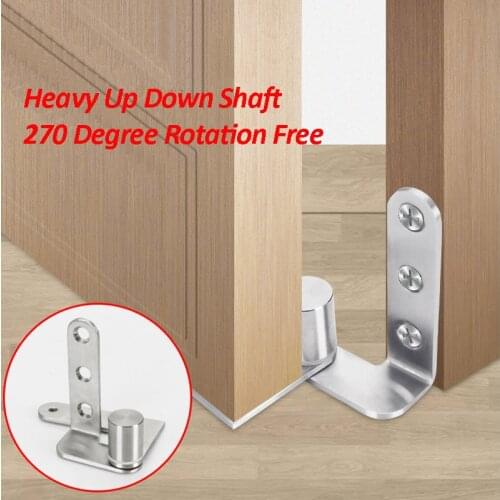 1Pair Door Pivot Up Down Shaft 304 Stainless Steel 270 Degree Rotation Door Hinge Pivot on Thickness 3mm or 5mm