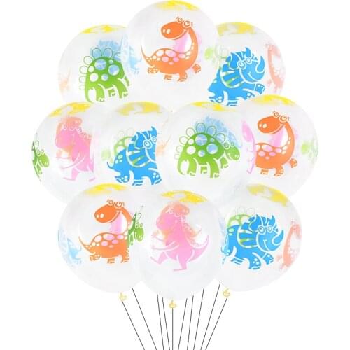 10pcs Dinosaur Balloons 12inch Thicken Transparent Latex Balloon For Baby Shower Kids Birthday Party Jurassic World Decoration