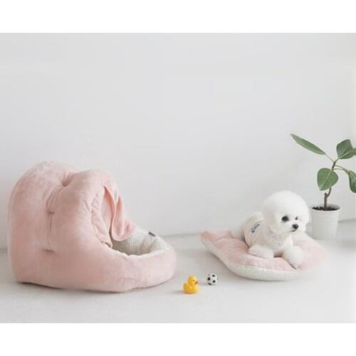 2020 New Dog House Cat bed With Door Curtain Plush Comfortable Semi-Enclosed Pet Dog Kennel Cat And Dog Bed