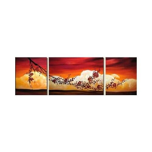 3pcs Hand Painted Canvas Painting-Before The Rains III-Modern Canvas Art Wall Decor-Landscape Oil Painting Wall Art