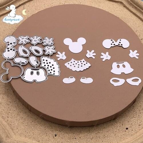 Bunnymoon Cute Mouse Stamps and Cutting Dies Metal Cutting Dies and stamps DIY Scrapbooking Card Stencil Paper Craft Handmade