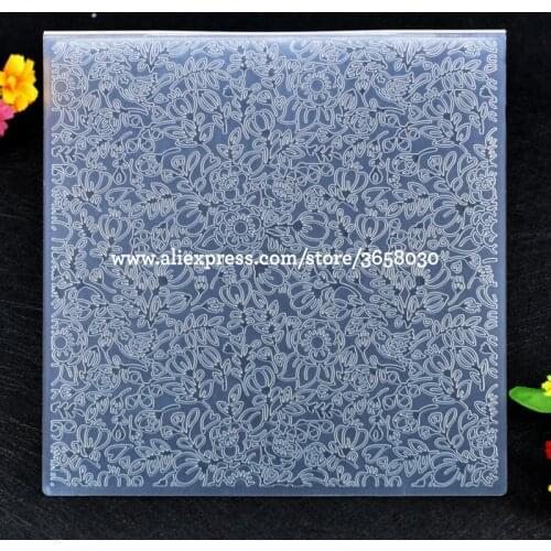 Large Size Flowers Leaves Birds Plastic Embossing Folder For Scrapbook DIY Album Card Tool Plastic Template 19.7x19.7cm 8101402