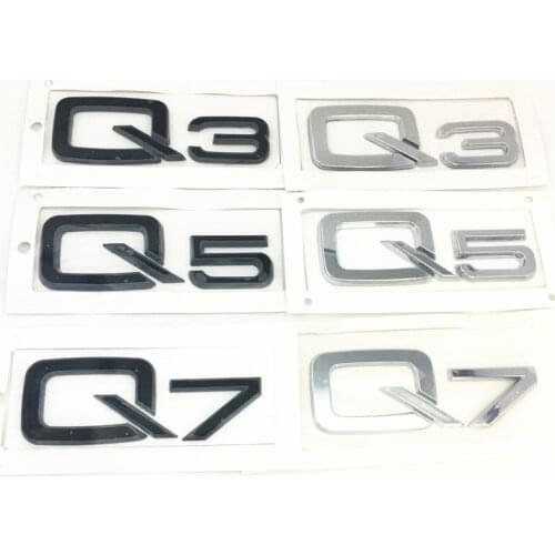 Black Silver Chrome Car Boot Side Rear Trunk Badge Sticker Styling Labeling Logo Emblem Decals For Q3 Q5 Q7 A3 A4 A5 A6 A7 A8 TT