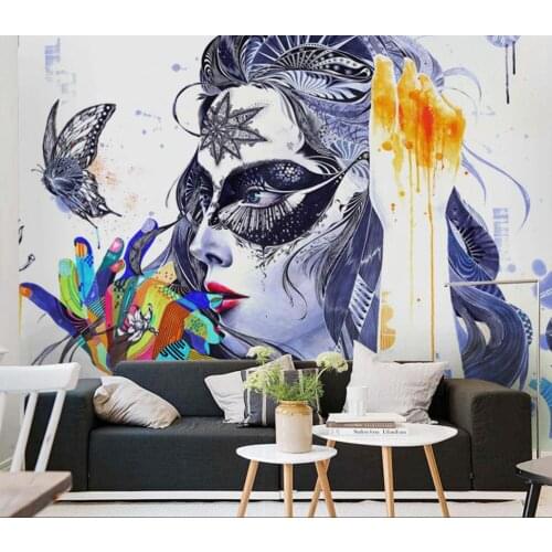 CJSIR Custom Wallpaper Living Room Bedroom Background Murals Fashion Hand-painted Make-up Woman Art TV Mural 3d Wallpaper