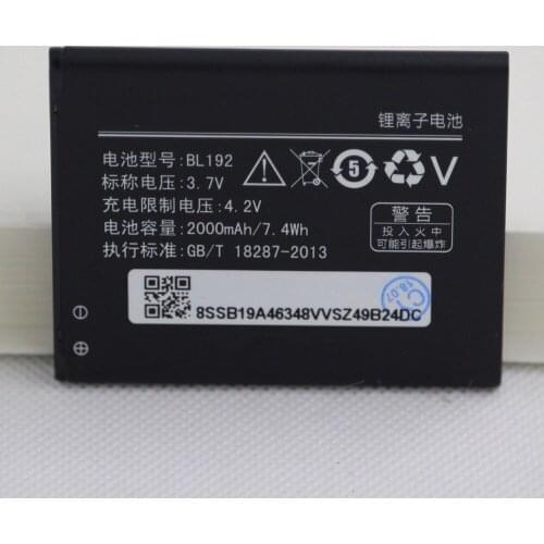 For Lenovo A300 A328 A328T A338T A388T A526 A529 A505E A560 A590 A680 A750 2000mAh BL192 BL-192 Mobile Phone Battery