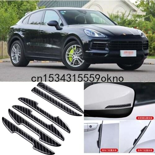 For Porsche Cayman Cayenne Boxster Macan 718 911 Panamera Car Side Door Edge Mirror Guard Bumper Trim Protector Stickers