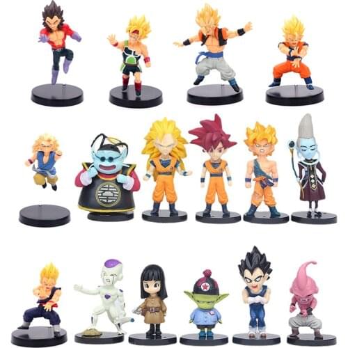 Draon Ball Z Anime Figure Action Q Version 5-10CM PVC Son Goku WCF Kakarotto Figma Gift Super Saiyan Toys For Children Doll