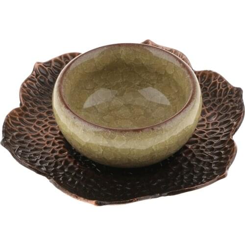 Lotus Shape ~Zinc Alloy Teacup Coaster Cup Mat for Kung Fu Tea Fittings,Insulation Pad Saucer Eco-Friendly