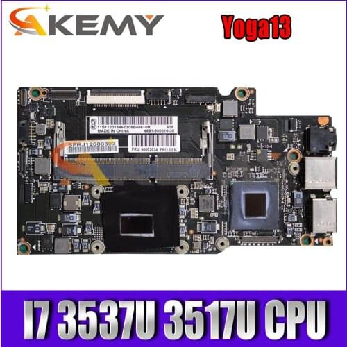 Akemy For Lenovo Yoga13 Laptop Motherboard CPU I7 3537U 3517U DDR3 100% Test