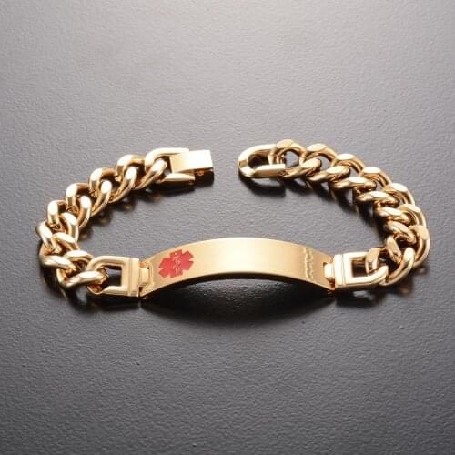 Fashion Stainless Steel Men And Women Gold Silver Medical Bracelet High Quality Fashion Jewelry