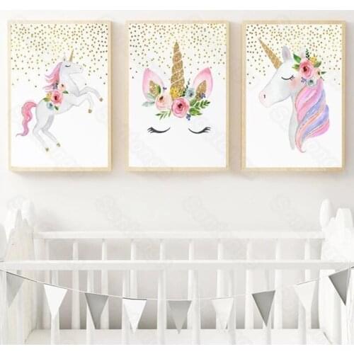 Unicorn Watercolor Painting Light Luxury Simple Style Modern Decorative Painting Entrance Living Room Corridor Study Room Hotel