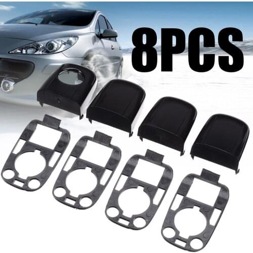 8pcs Left and Right Door Handle End Cap With Seal Handle Cap Kit For Peugeot 307 For Citroen C2 C3