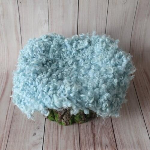 Newborn felted rug Curly wool basket filler layer fabric Baby posing fabric layer photography props