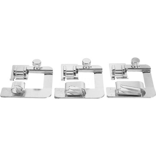 3Pcs Sewing Machine Rolled Hem Feet Domestic For Brother Singer Sewing Machines Accessories Foot Presser 13mm/19mm/25mm