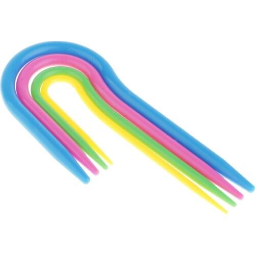 4pcs/set U-shaped Cable Plastic Knitting Needles for Sweaters Hats Scarves