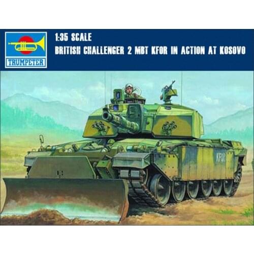 Trumpeter 00345 1/35 Scale British Challenger 2 MBT KFOR In Action At Kosovo Tank Assembly Model Building Kits For Adults DIY