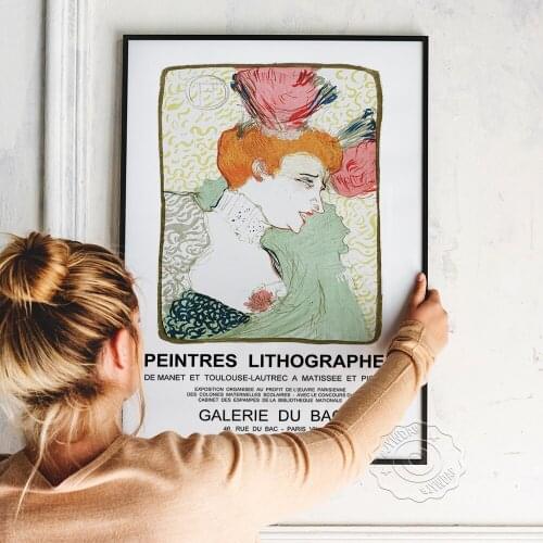 Lautrec Musee Marcelle Exhibition Poster, Henri de Toulouse-Lautrec Vintage Art Portrait Bust of Mademoiselle Marcelle Prints