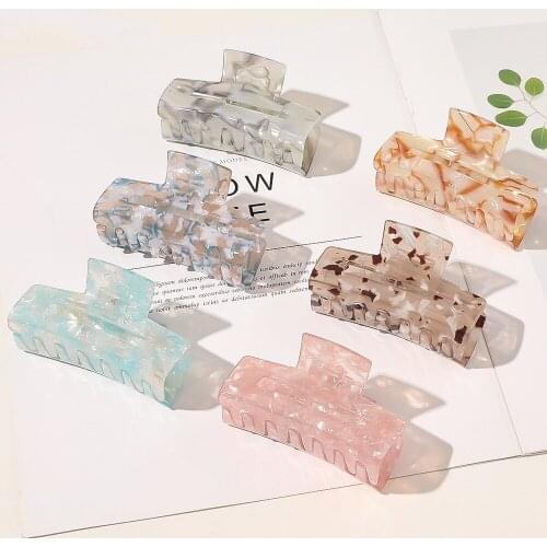 Fashion Acrylic Women Hair Claws Crab Clamps Charm Solid Color Leopard Lady Hair Clips Retro Make up Hairdress Hair Accessories