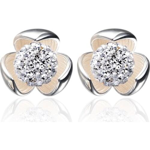 100% 925 sterling silver fashion Shambhala flower ladiesstud earrings women wholesale jewelry birthday gift drop shipping cheap