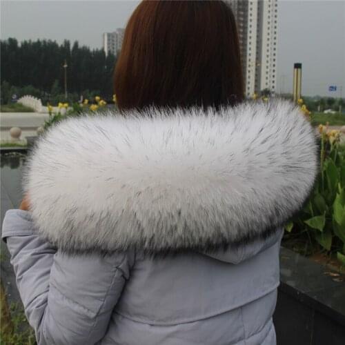 Women Natural 100% Real Raccoon Fur Collar Scarf Winter Parka Coat Hood Trim Raccoon Fur Scarves Thick Warm Shawl Luxury Wrap