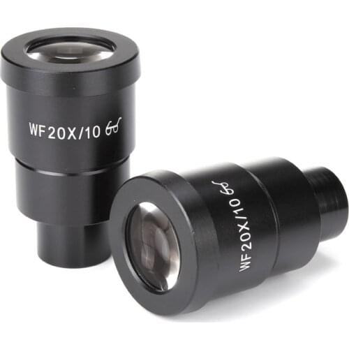 2PCS WF20X Microscope Eyepieces Lens for Stereo Microscope Wide Field 10mm High View Eyepiece Lens Ocular Microscope Accessories