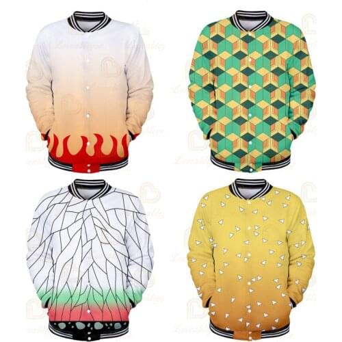 2021 Hot Anime Agatsuma Zenitsu Cosplay Jacket Baseball Uniform Anime Adult COS Christmas Halloween Gift