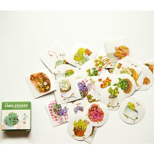 40pcs/pack cute Succulents Memo pad Stickers Posted It Kawaii Planner Scrapbooking Stationery Sticker Escolar School Supplies