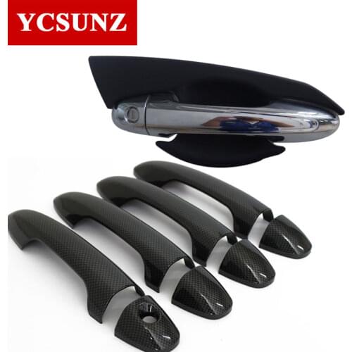 Carbon Fiber Door Handle Cover For Toyota Hilux Revo Rocco Fortuner Innova 2016-2019 2020 SR5 for toyota Rav4 2016-2018