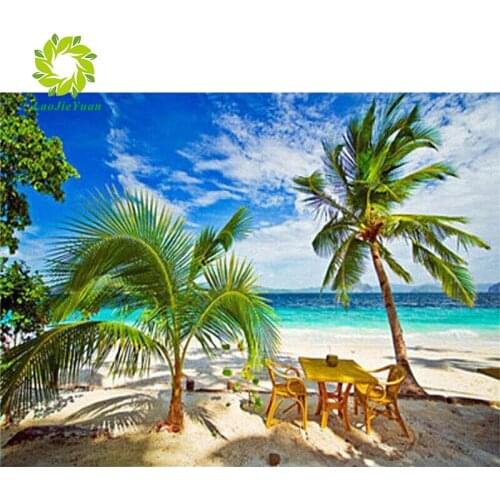 LaoJieYuan Full Square/Round Drill 5D DIY Diamond Painting Seaside beach Embroidery Cross Stitch 5D Home Decoration Gift