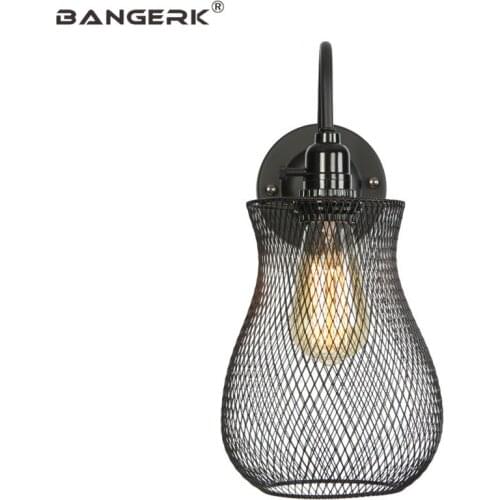 American Industrial Wall Lights E27 LED Edison Sconces Switch Iron Net Vintage Loft Wall Lamp Home Decor Lighting Wandlamp