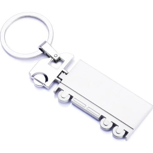 FREE shipping by FEDEX 100pcs/lot New Hot Metal Truck Keychains Truck Keyrings Blank Truck Key Chains