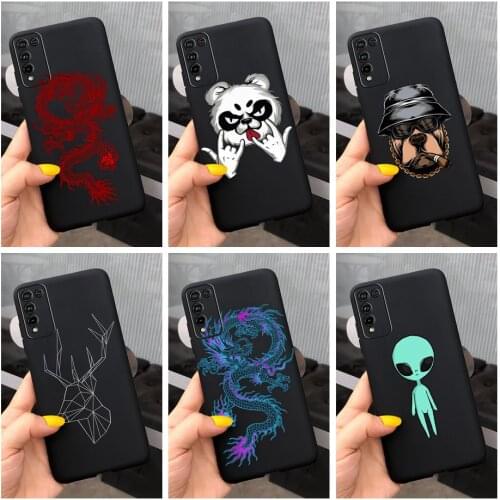 Honor 10X Lite Case Cool Dragon Panda Cover For Huawei Honor 10X Lite Black Phone Cases For Honor 10 X Lite Soft TPU Fundas Capa