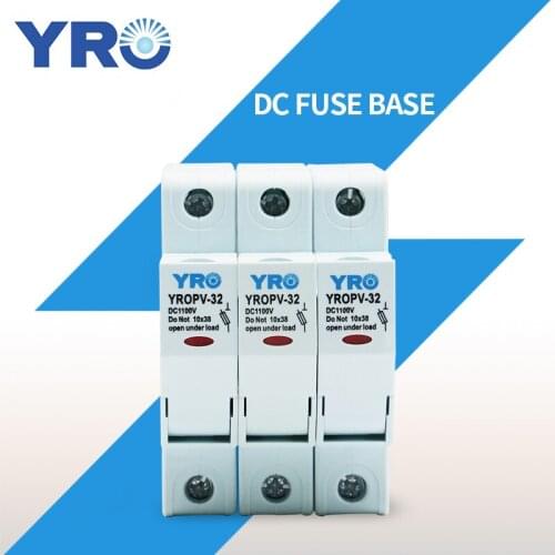DC 3P 1100V LED Fuse Holder for Solar PV System Protection Fusible 10x38MM gPV PV Solar Fuse YROPV-32