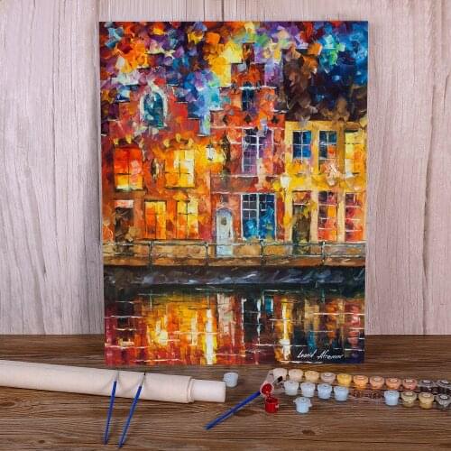 Drawing The Town DIY Paint By Numbers Kit Oil Paints 40*50 Boards By Numbers Home Decor Crafts For Adults For Drawing Art