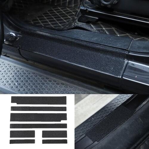 Sand Paper Black Door Sill Plate Scuff Anti Scratch Sticker Cover for Jeep Wrangler JL JT Gladiator 2018+ Car Accessories