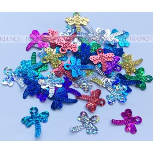 New!! 1000pcs 15*18mm Dragonfly Loose Sequins Sewing,Wedding Confetti Craft,Kids DIY Garment Accessory Laser Mix Colors