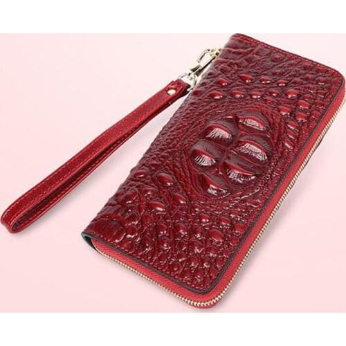 NEW Women Genuine Cowhide Leather Bags Women Wallet Fashion Embossing Clutch bag Luxury Women Bag Cowhide card holder wallet