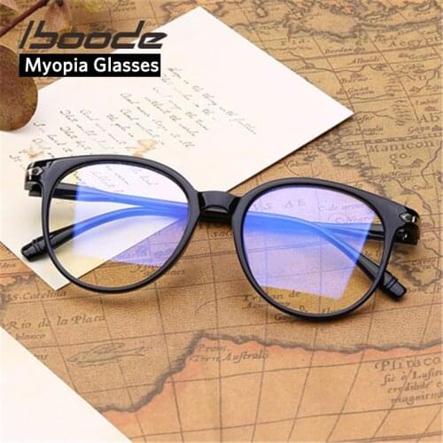 Iboode -1 -1.5 -2.0 -2.5 Retro Myopia Glasses Radiation Protection Optical Nearsight Frame Men Women Anti Blue Computer Eyewear